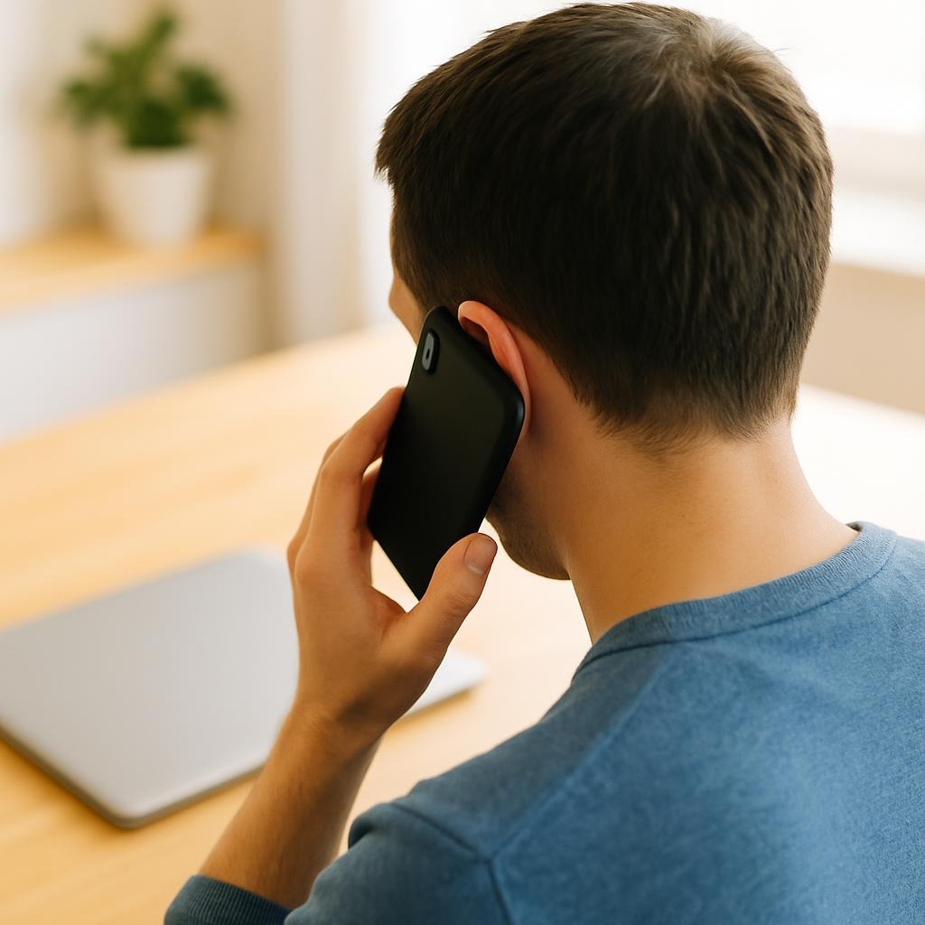 A client calling up Munro Mortgages for mortgage advice and to see how they may be able to assist.